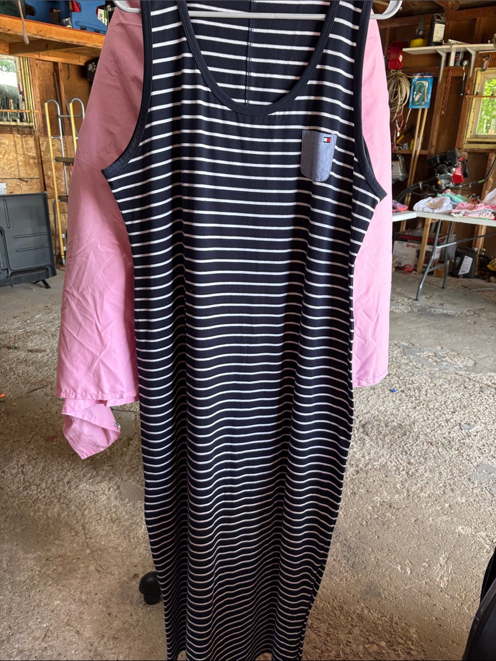 Tommy Hilfiger Navy, White & Red Striped Long dress
